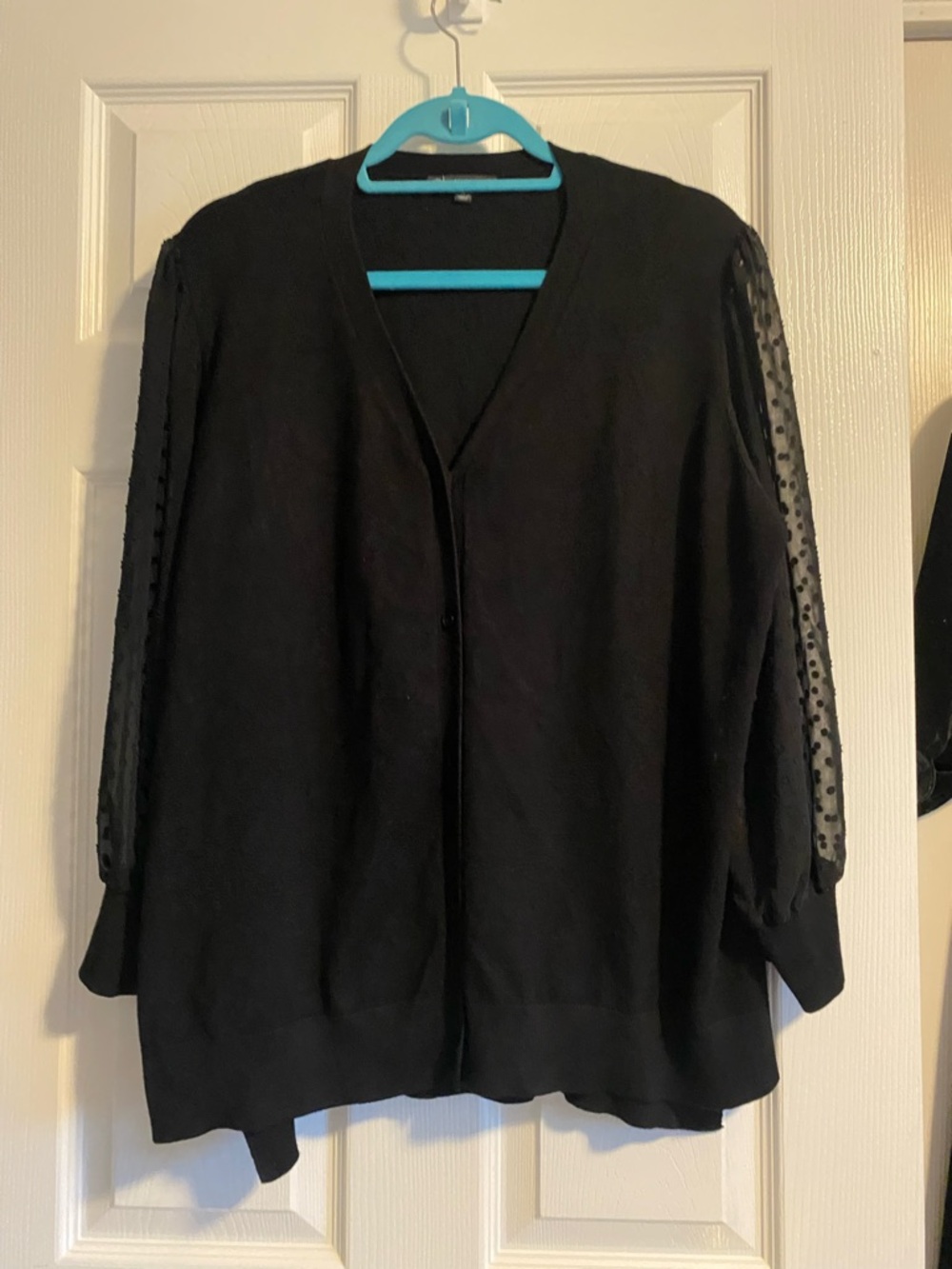 Adrianna Papell Black V-Neck Sweater Cardigan